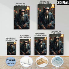 2D flat 1pc Dapper Monkey Portrait Study Living Room Bedroom Gallery Wall Art Modern Farmhouse Decor Animal Canvas Prints