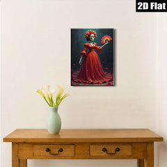 2D flat 1pc Day of Dead Floral Skeleton Lady Wall Art Living Room Bedroom Decor Gallery Wrapped Canvas Prints Modern Farmhouse Style Coastal Home D��cor