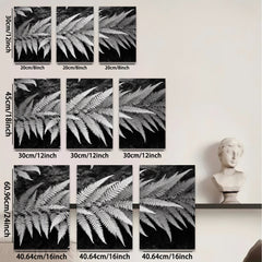2D flat 1pc Delicate Fern Fronds Botanical Wall Art Living Room Bedroom Decor Gallery Wrapped Canvas Prints Modern Farmhouse Aesthetic Nature Inspired Cozy Home Refresh