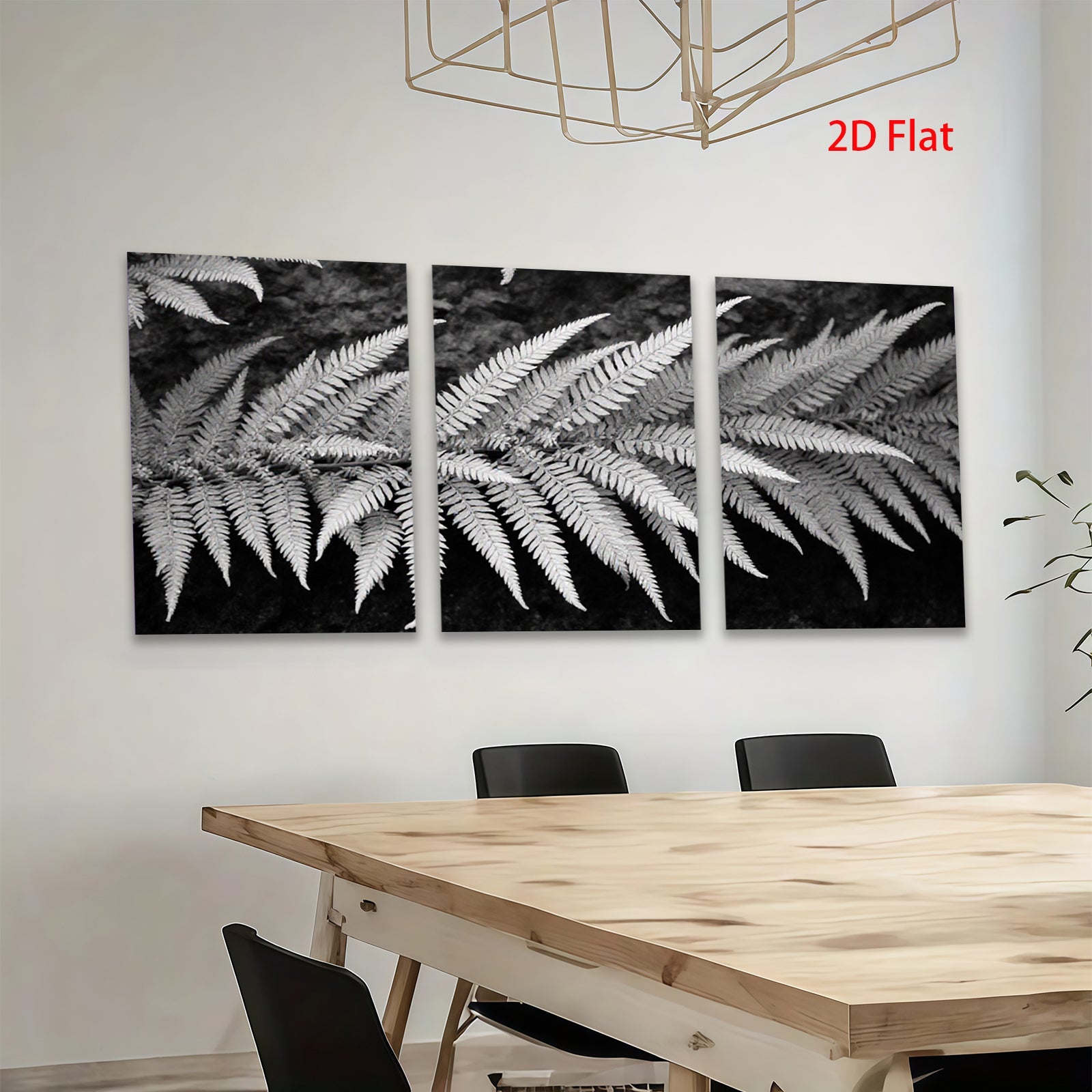 2D flat 1pc Delicate Fern Fronds Botanical Wall Art Living Room Bedroom Decor Gallery Wrapped Canvas Prints Modern Farmhouse Aesthetic Nature Inspired Cozy Home Refresh
