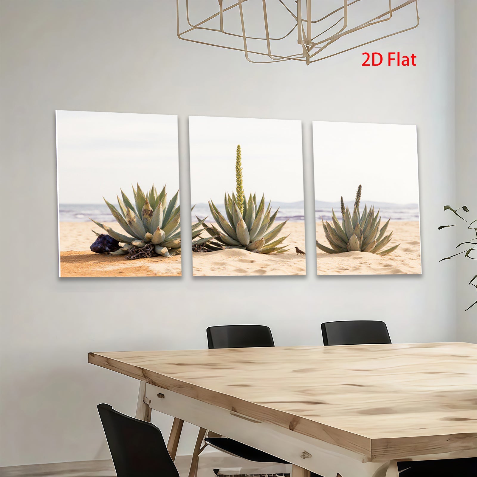 2D flat 1pc Desert Bloom Agave Plants Coastal Landscape Wall Art Living Room Bedroom Decor Farmhouse Style Rustic Gallery Wrapped Canvas Prints Modern Home D��cor