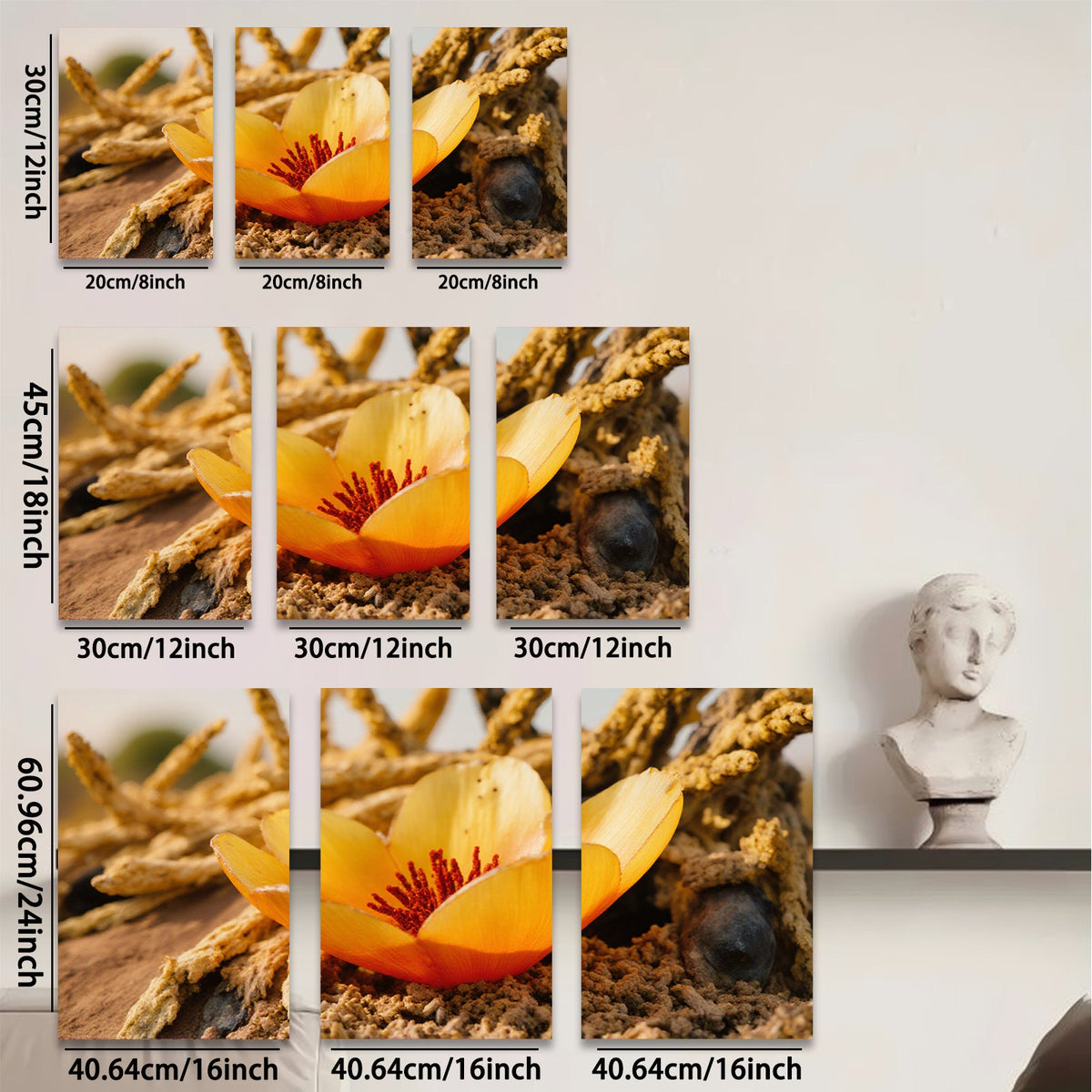 2D flat 1pc Desert Bloom Cactus Flower Southwestern Wall Art Living Room Bedroom Decor Rustic Farmhouse Style Canvas Prints Modern Home Decorations