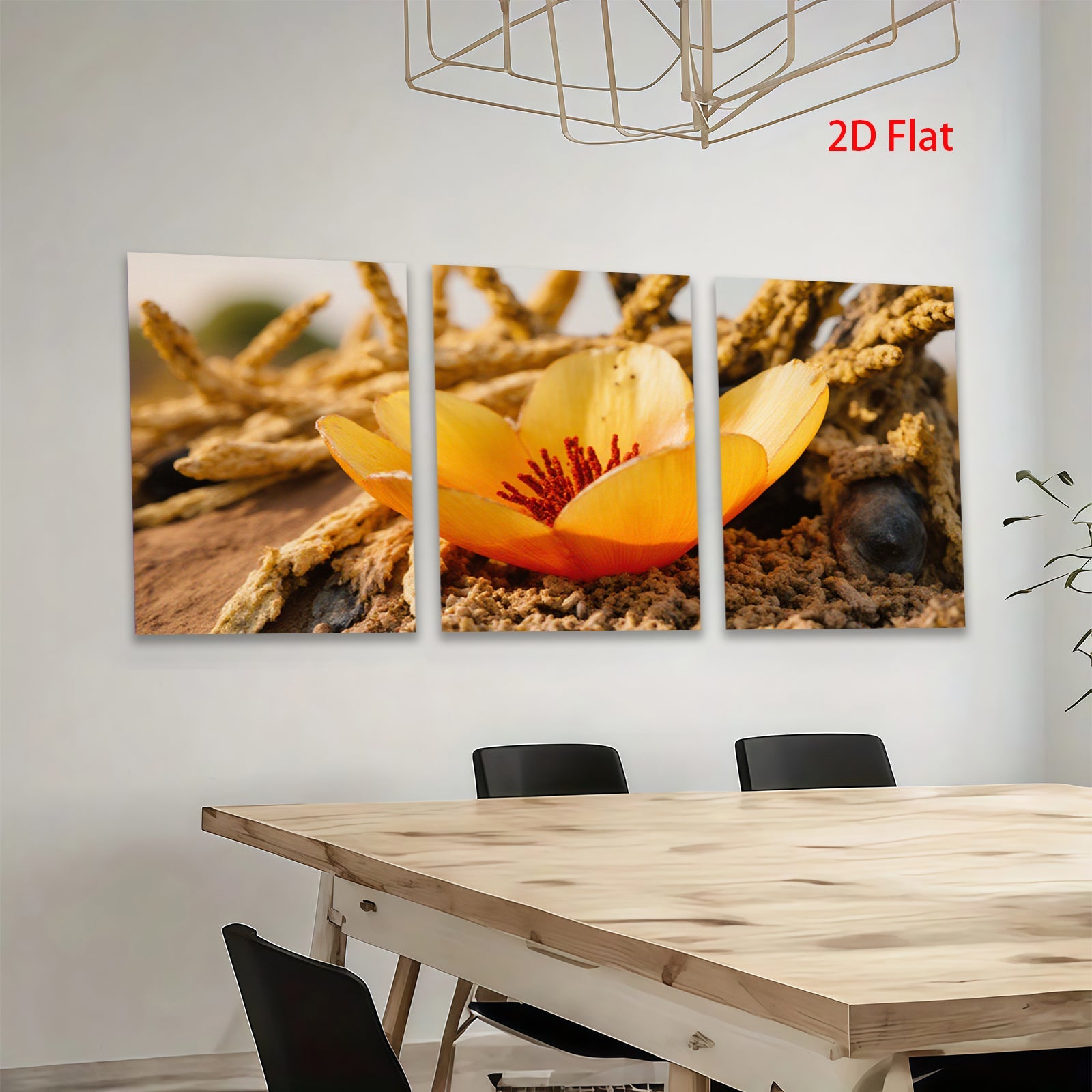 2D flat 1pc Desert Bloom Cactus Flower Southwestern Wall Art Living Room Bedroom Decor Rustic Farmhouse Style Canvas Prints Modern Home Decorations