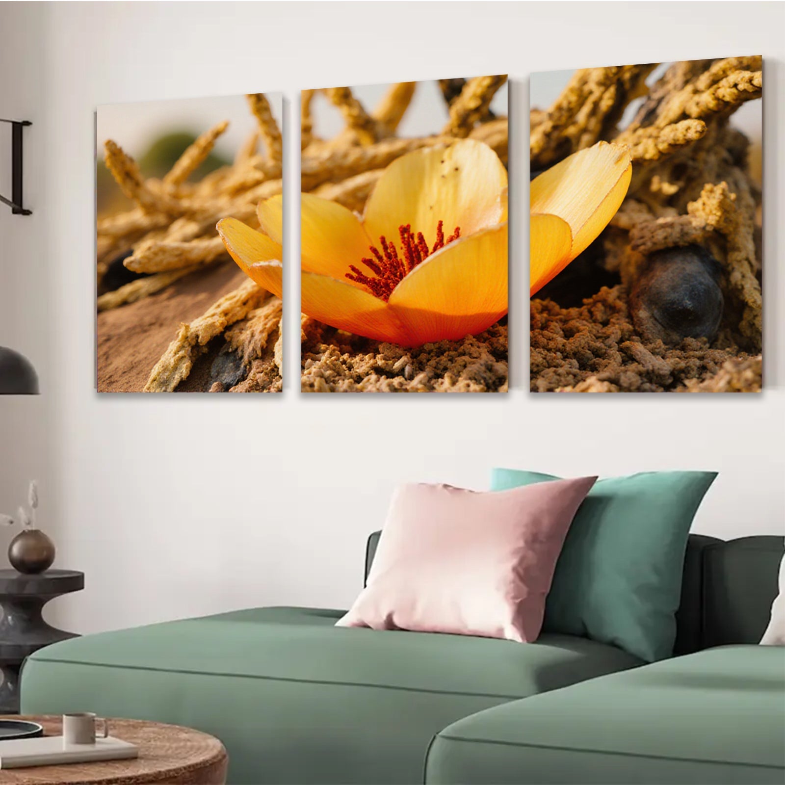 2D flat 1pc Desert Bloom Cactus Flower Southwestern Wall Art Living Room Bedroom Decor Rustic Farmhouse Style Canvas Prints Modern Home Decorations
