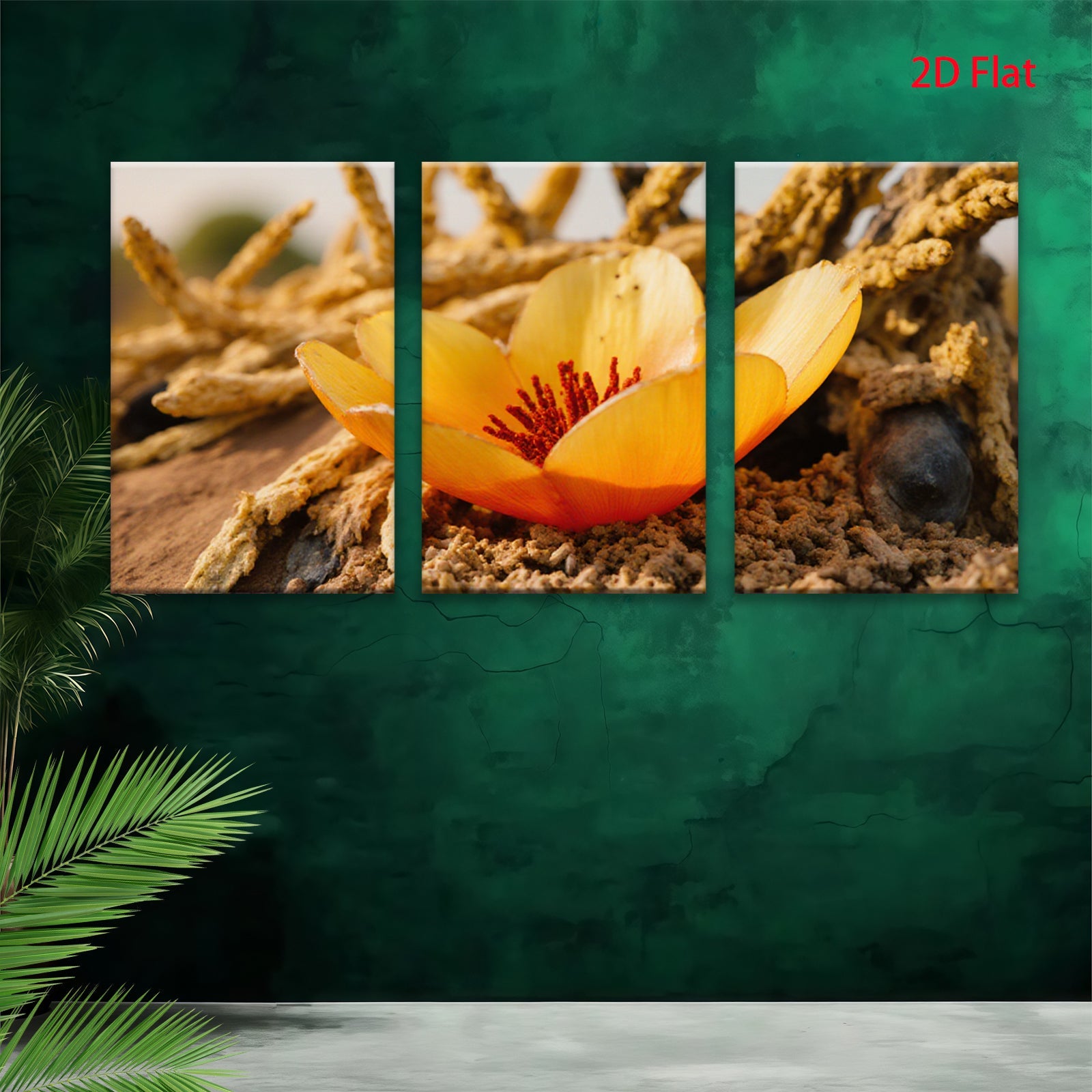 2D flat 1pc Desert Bloom Cactus Flower Southwestern Wall Art Living Room Bedroom Decor Rustic Farmhouse Style Canvas Prints Modern Home Decorations