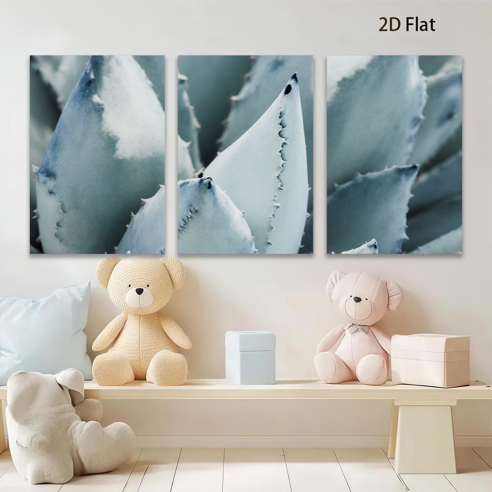 2D flat 1pc Desert Bloom Succulent Art Modern Farmhouse Wall Decor Living Room Bedroom Botanical Prints Canvas Art Coastal Gallery Wrapped Ready to Hang