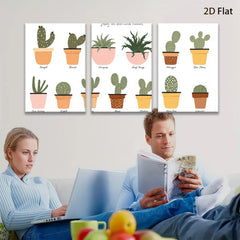 2D flat 1pc Desert Cactus Botanical Wall Art Prints Modern Farmhouse Decor Living Room Bedroom Gallery Wrapped Canvas Home Office Decor Gift Idea
