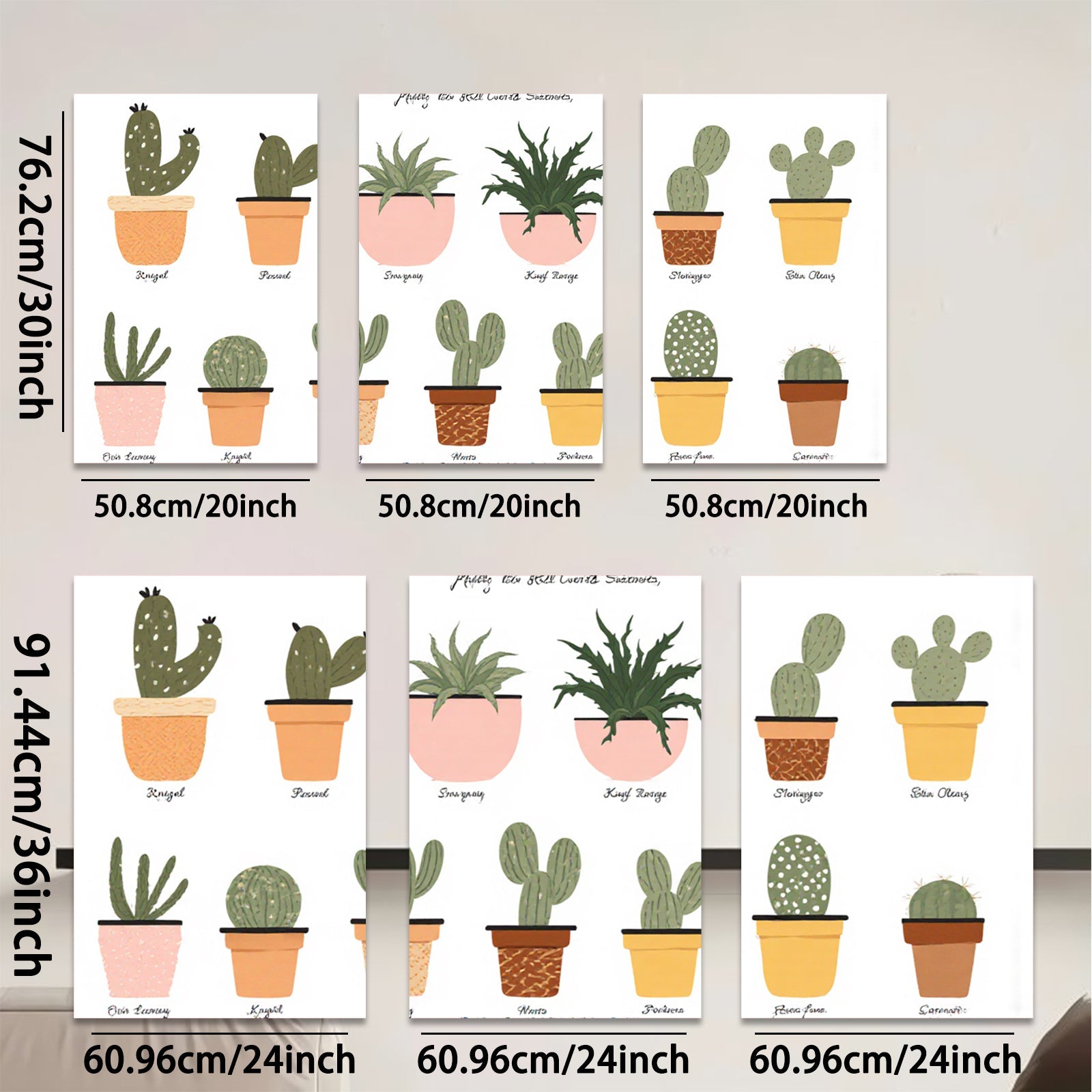 2D flat 1pc Desert Cactus Botanical Wall Art Prints Modern Farmhouse Decor Living Room Bedroom Gallery Wrapped Canvas Home Office Decor Gift Idea
