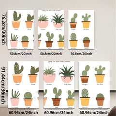 2D flat 1pc Desert Cactus Botanical Wall Art Prints Modern Farmhouse Decor Living Room Bedroom Gallery Wrapped Canvas Home Office Decor Gift Idea
