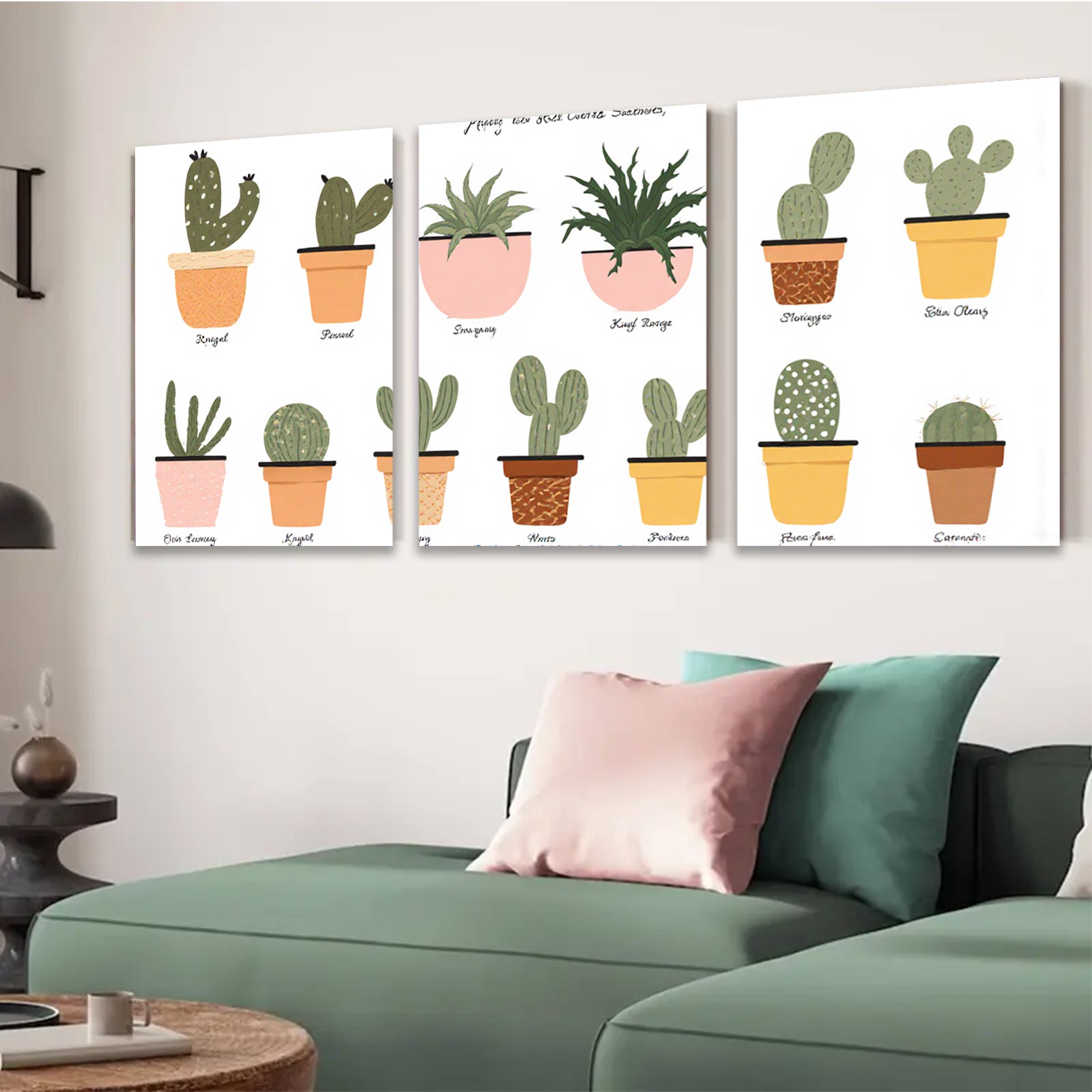 2D flat 1pc Desert Cactus Botanical Wall Art Prints Modern Farmhouse Decor Living Room Bedroom Gallery Wrapped Canvas Home Office Decor Gift Idea