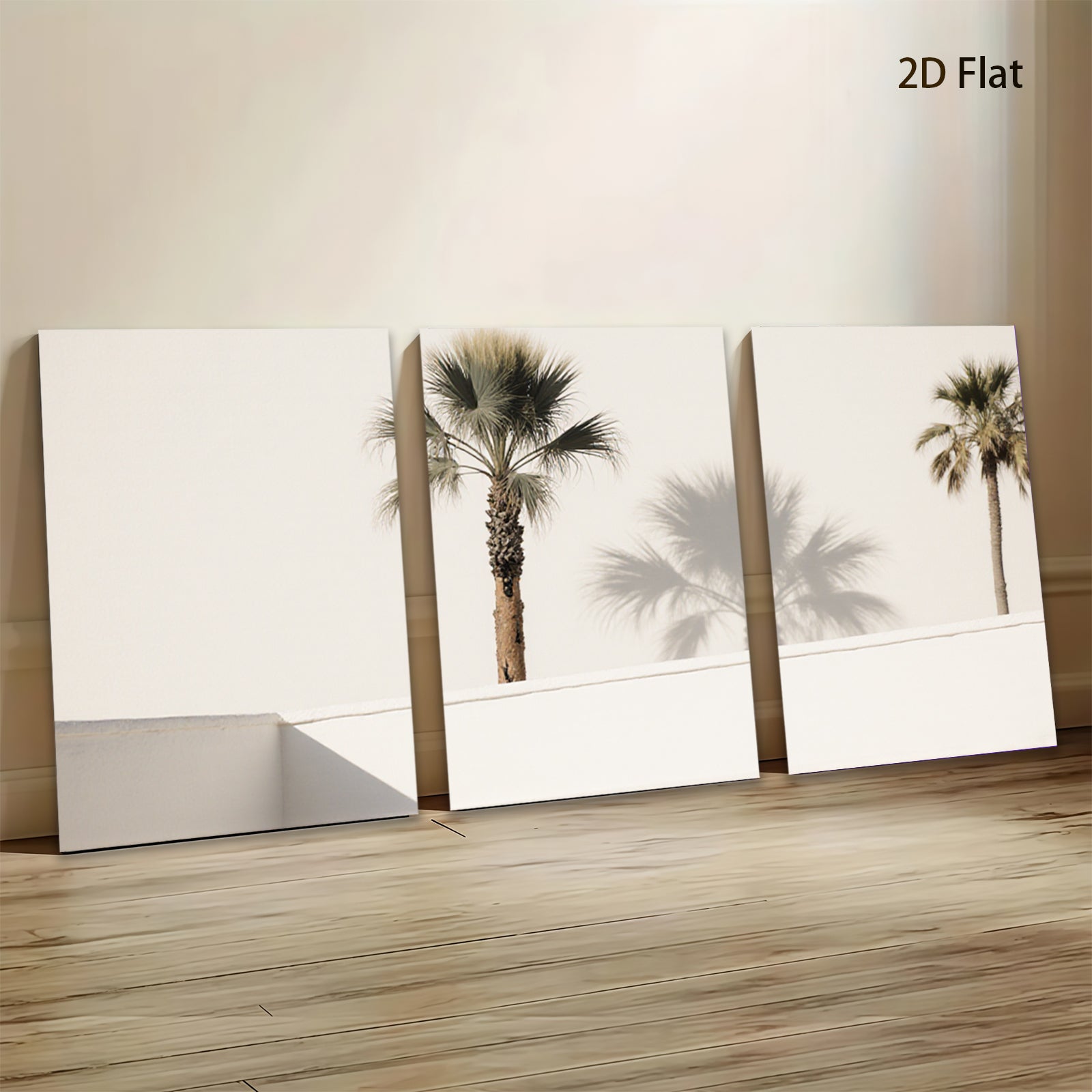 2D flat 1pc Desert Palm Shadows Modern Wall Art Living Room Bedroom Home Decor Canvas Prints Farmhouse Style Coastal Chic Gallery Wrapped Ready to Hang