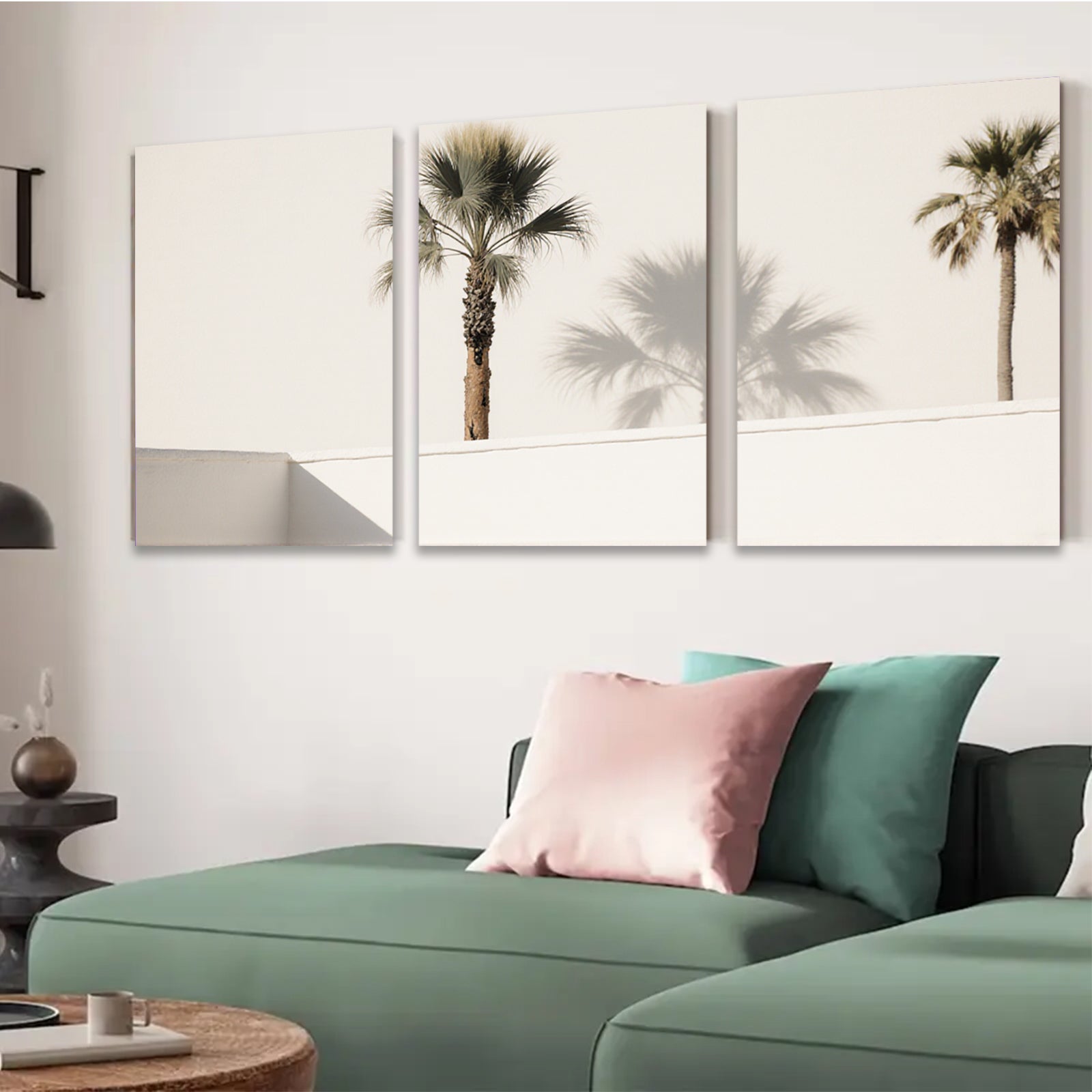 2D flat 1pc Desert Palm Shadows Modern Wall Art Living Room Bedroom Home Decor Canvas Prints Farmhouse Style Coastal Chic Gallery Wrapped Ready to Hang