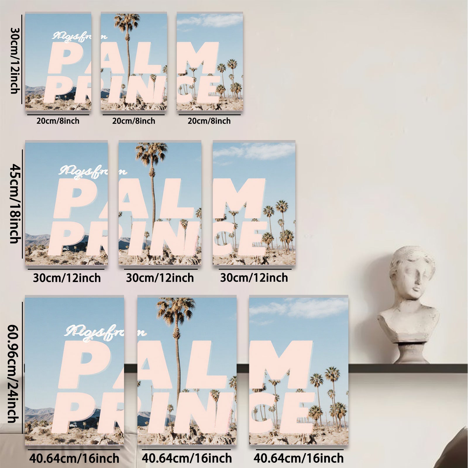 2D flat 1pc Desert Palm Tree Landscape Wall Art Canvas Prints for Living Room Bedroom Home Decor Farmhouse Style Rustic Modern Gallery Wrapped Tealightful