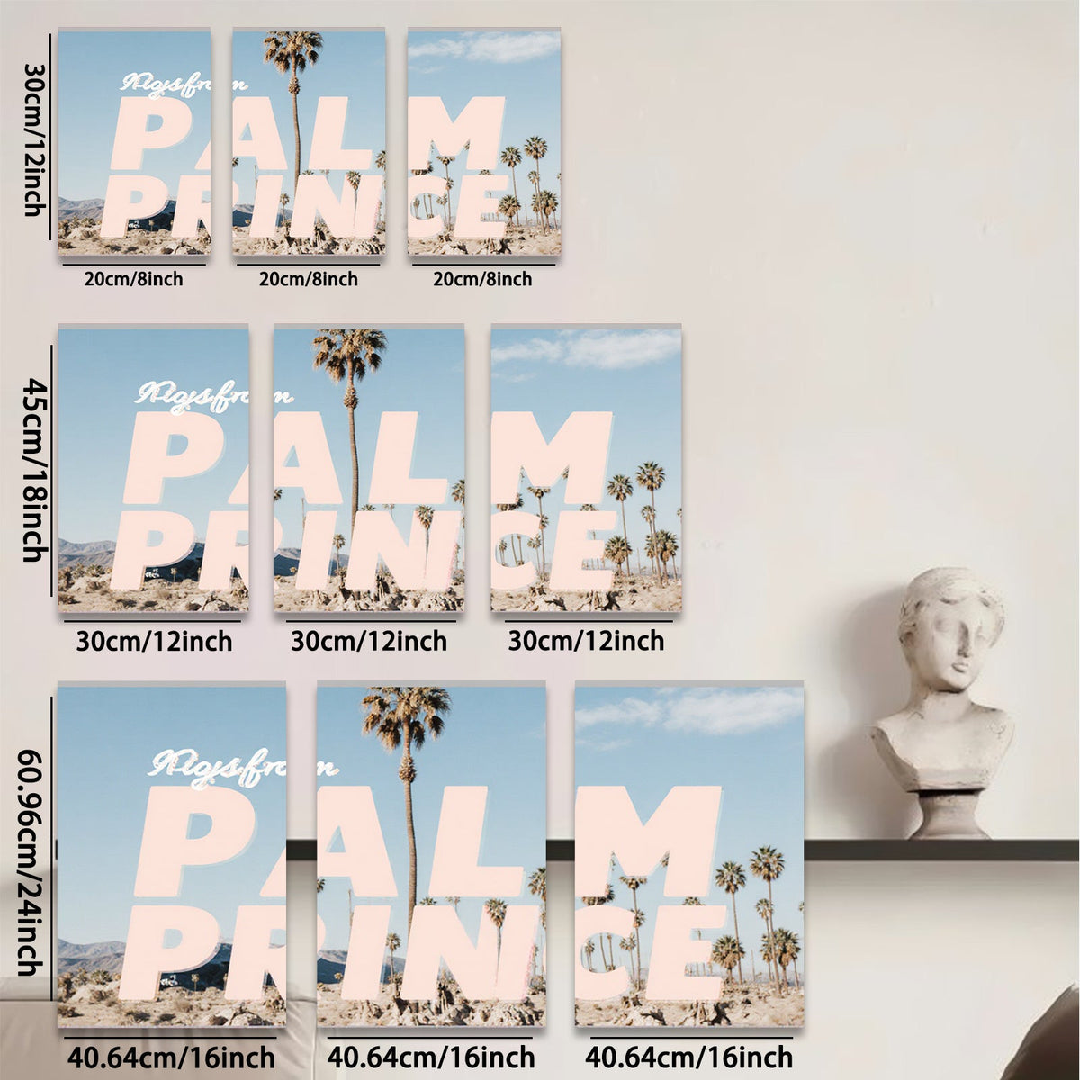 2D flat 1pc Desert Palm Tree Landscape Wall Art Canvas Prints for Living Room Bedroom Home Decor Farmhouse Style Rustic Modern Gallery Wrapped Tealightful