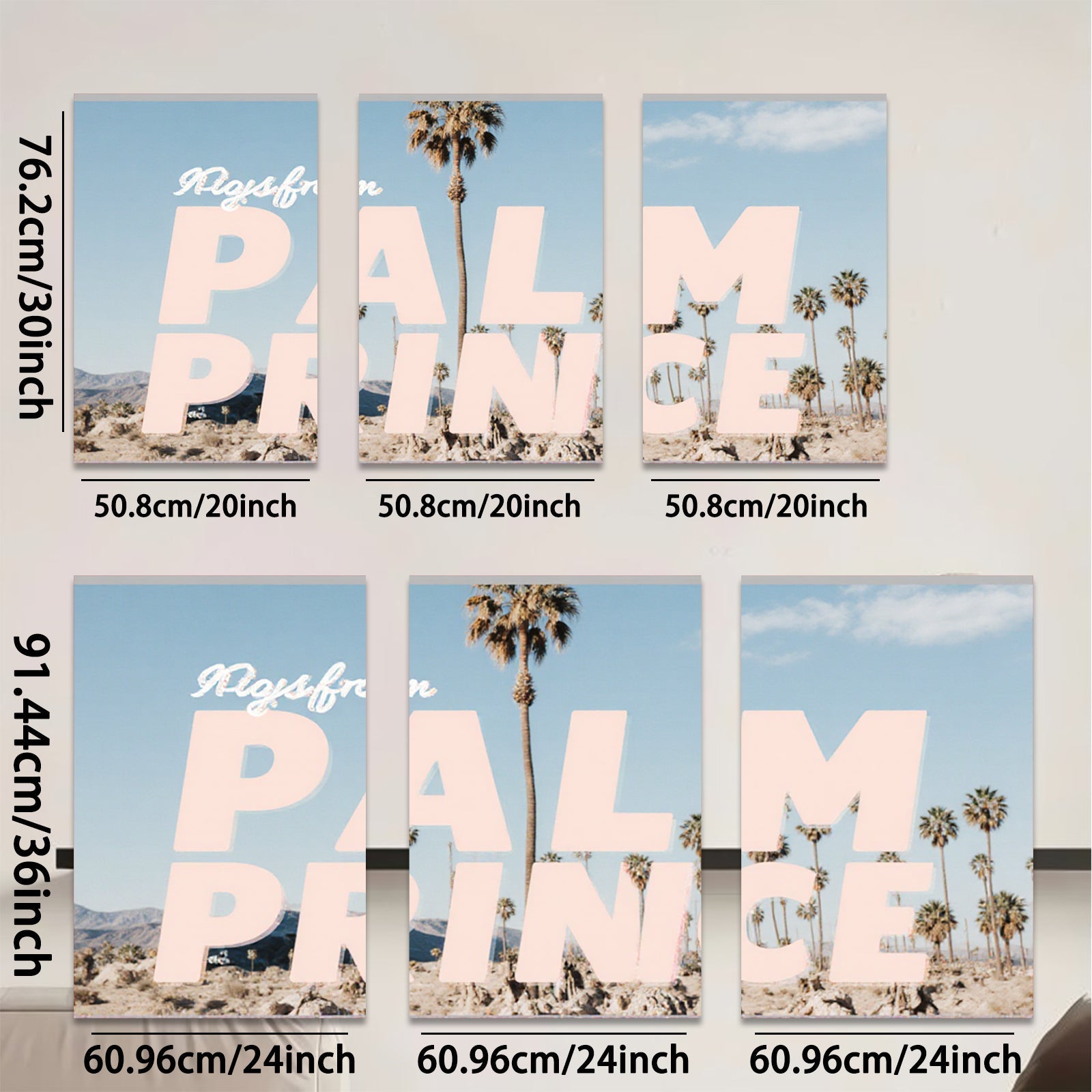 2D flat 1pc Desert Palm Tree Landscape Wall Art Canvas Prints for Living Room Bedroom Home Decor Farmhouse Style Rustic Modern Gallery Wrapped Tealightful