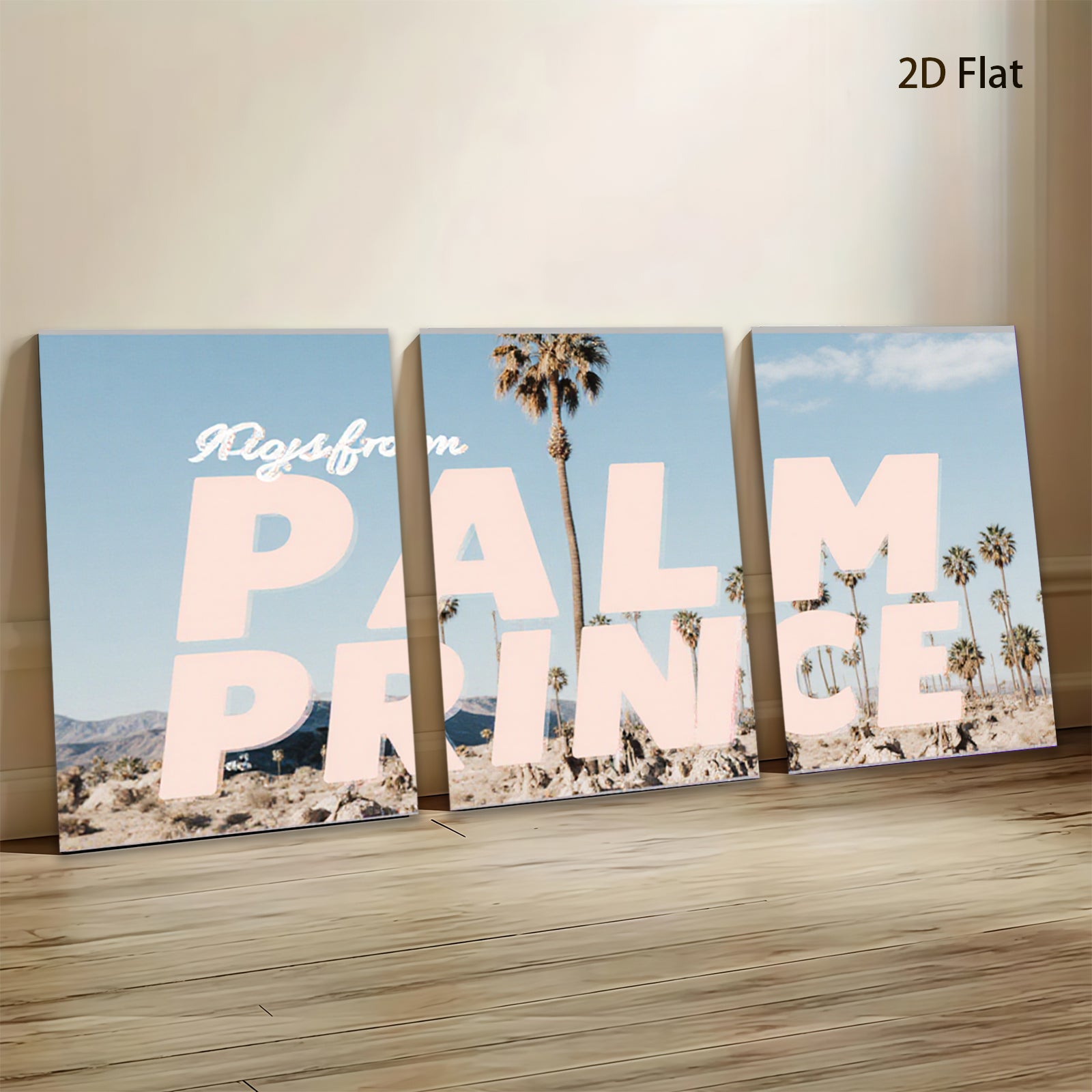 2D flat 1pc Desert Palm Tree Landscape Wall Art Canvas Prints for Living Room Bedroom Home Decor Farmhouse Style Rustic Modern Gallery Wrapped Tealightful