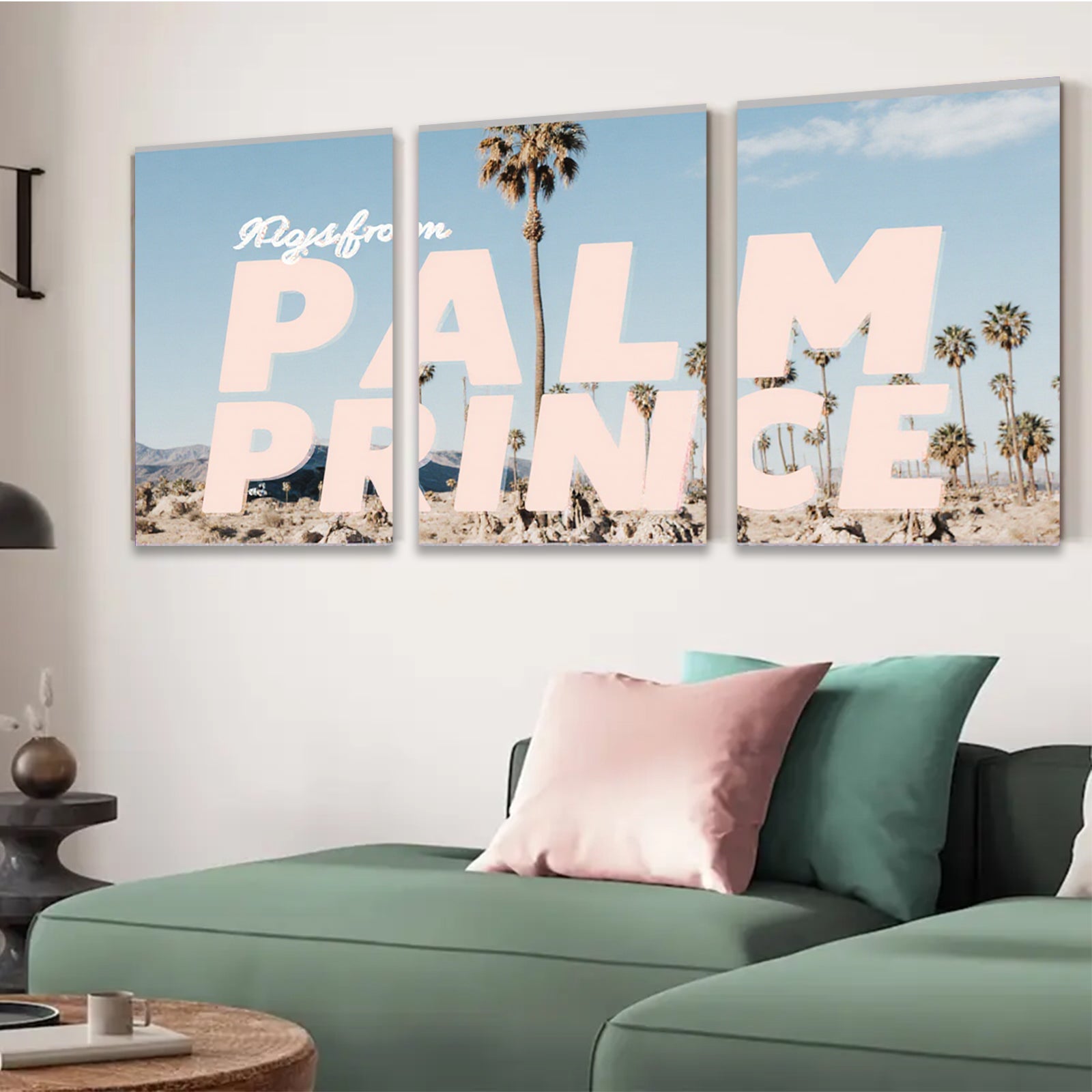 2D flat 1pc Desert Palm Tree Landscape Wall Art Canvas Prints for Living Room Bedroom Home Decor Farmhouse Style Rustic Modern Gallery Wrapped Tealightful