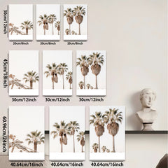 2D flat 1pc Desert Palm Trees Landscape Wall Art Canvas Prints for Living Room Bedroom Home Decor Farmhouse Style Modern Minimalist Gallery Wrapped