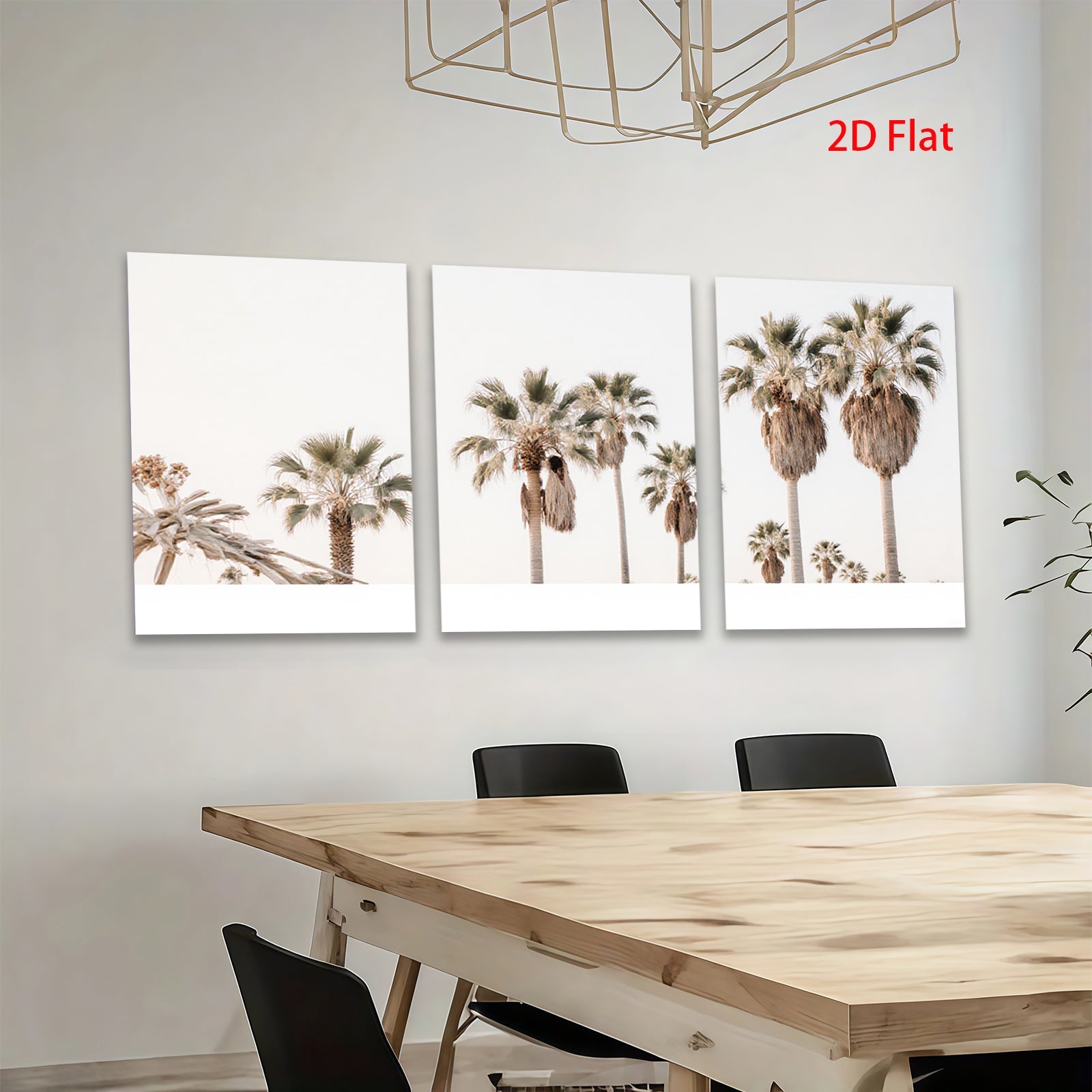 2D flat 1pc Desert Palm Trees Landscape Wall Art Canvas Prints for Living Room Bedroom Home Decor Farmhouse Style Modern Minimalist Gallery Wrapped