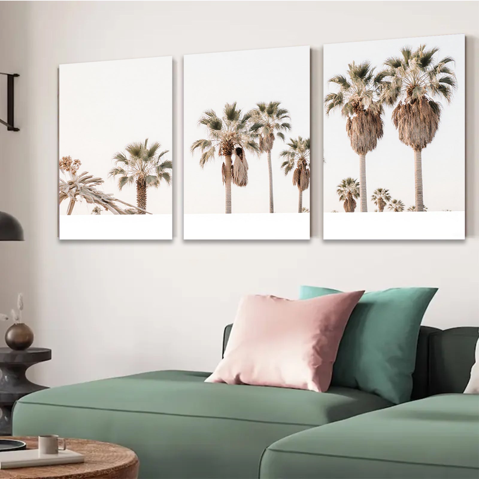2D flat 1pc Desert Palm Trees Landscape Wall Art Canvas Prints for Living Room Bedroom Home Decor Farmhouse Style Modern Minimalist Gallery Wrapped