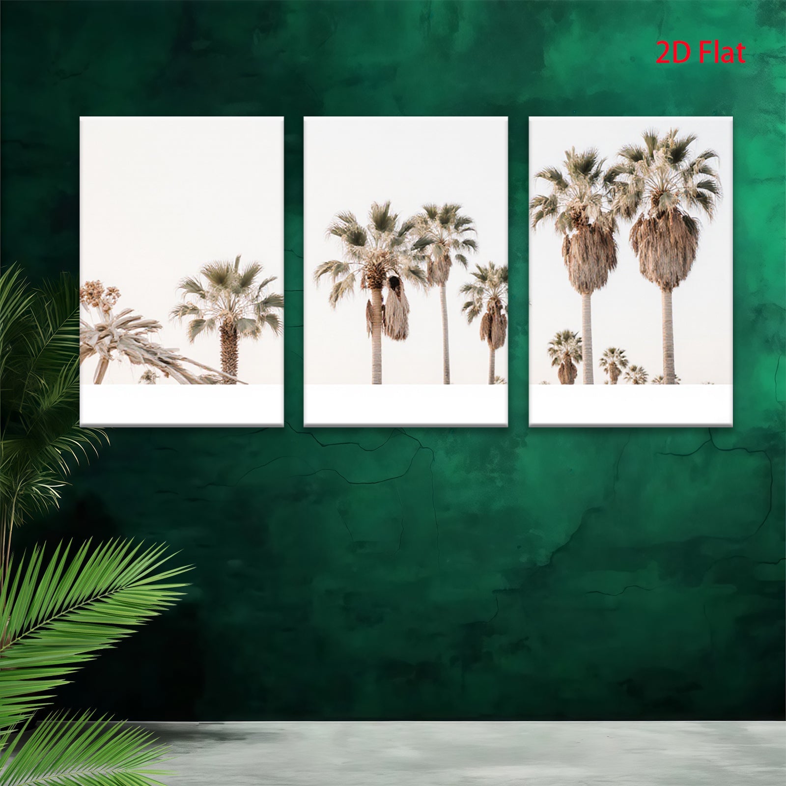 2D flat 1pc Desert Palm Trees Landscape Wall Art Canvas Prints for Living Room Bedroom Home Decor Farmhouse Style Modern Minimalist Gallery Wrapped