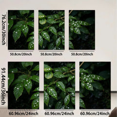 2D flat 1pc Dew Kissed Green Foliage Botanical Wall Art Living Room Bedroom Decor Modern Farmhouse Rustic Gallery Wrapped Canvas Prints for Home Office