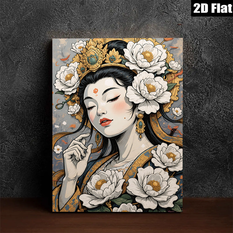 2D flat 1pc Divine Blossom Portrait Floral Beauty Wall Art Decor Living Room Bedroom Gallery Wrapped Canvas Prints Modern Farmhouse Aesthetic