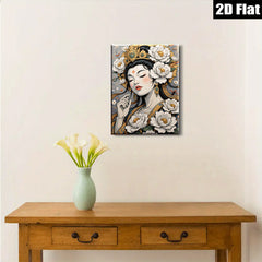 2D flat 1pc Divine Blossom Portrait Floral Beauty Wall Art Decor Living Room Bedroom Gallery Wrapped Canvas Prints Modern Farmhouse Aesthetic