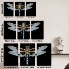 2D flat 1pc Dragonfly Specimen Wall Art Botanical Insect Study Living Room Bedroom Decor Farmhouse Style Gallery Wrapped Canvas Prints Modern Minimalist