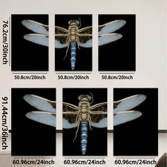2D flat 1pc Dragonfly Specimen Wall Art Botanical Insect Study Living Room Bedroom Decor Farmhouse Style Gallery Wrapped Canvas Prints Modern Minimalist