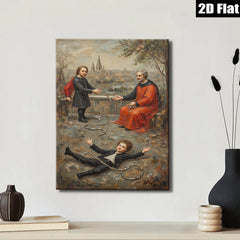 2D flat 1pc Dramatic Allegorical Scene with Figures & Landscape for Living Room Bedroom Gallery Wall Art Modern Farmhouse Decor