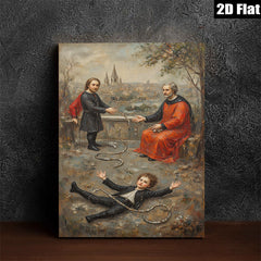 2D flat 1pc Dramatic Allegorical Scene with Figures & Landscape for Living Room Bedroom Gallery Wall Art Modern Farmhouse Decor