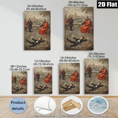 2D flat 1pc Dramatic Allegorical Scene with Figures & Landscape for Living Room Bedroom Gallery Wall Art Modern Farmhouse Decor