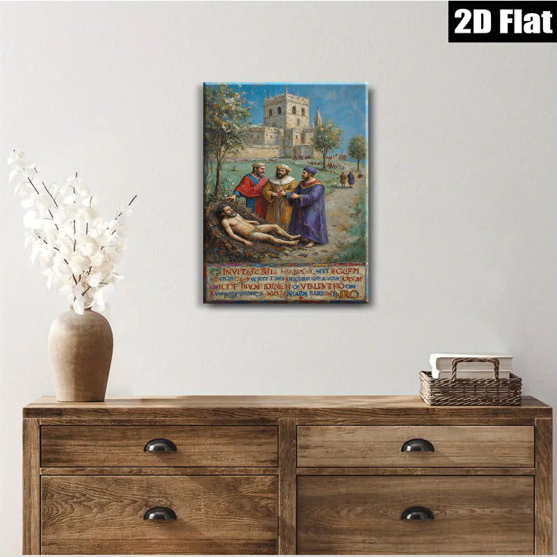 2D flat 1pc Dramatic Biblical Scene Pastoral Landscape Wall Art for Living Room Bedroom Home Decor Gallery Wrapped Canvas Prints Modern Farmhouse Style