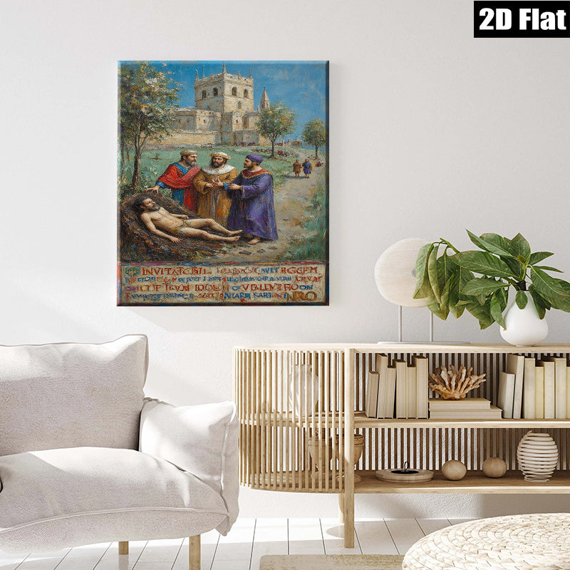 2D flat 1pc Dramatic Biblical Scene Pastoral Landscape Wall Art for Living Room Bedroom Home Decor Gallery Wrapped Canvas Prints Modern Farmhouse Style