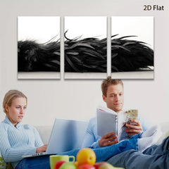 2D flat 1pc Dramatic Black Feather Texture Modern Wall Art Living Room Bedroom Decor Gallery Wrapped Canvas Prints Coastal Farmhouse Style Trending Now