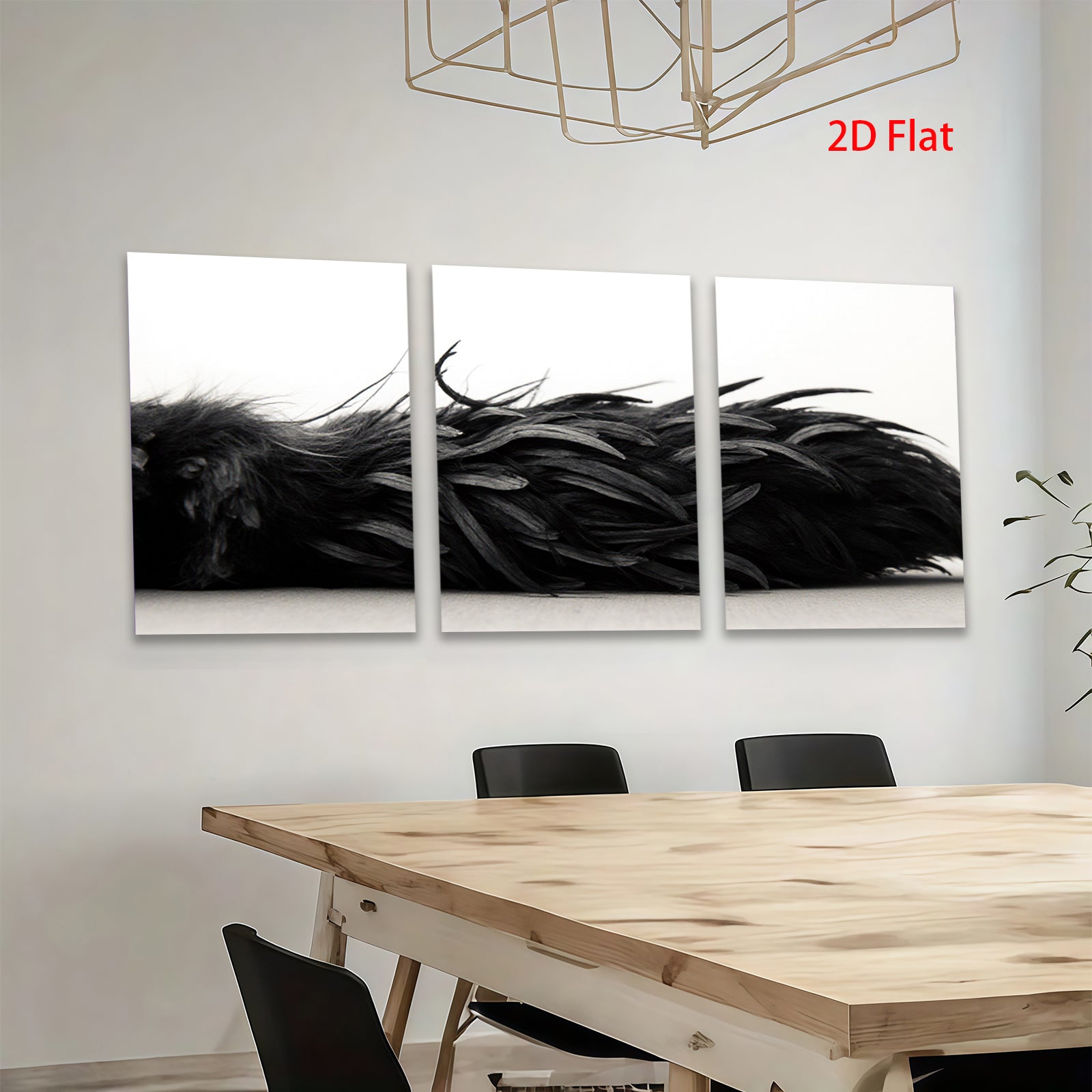 2D flat 1pc Dramatic Black Feather Texture Modern Wall Art Living Room Bedroom Decor Gallery Wrapped Canvas Prints Coastal Farmhouse Style Trending Now
