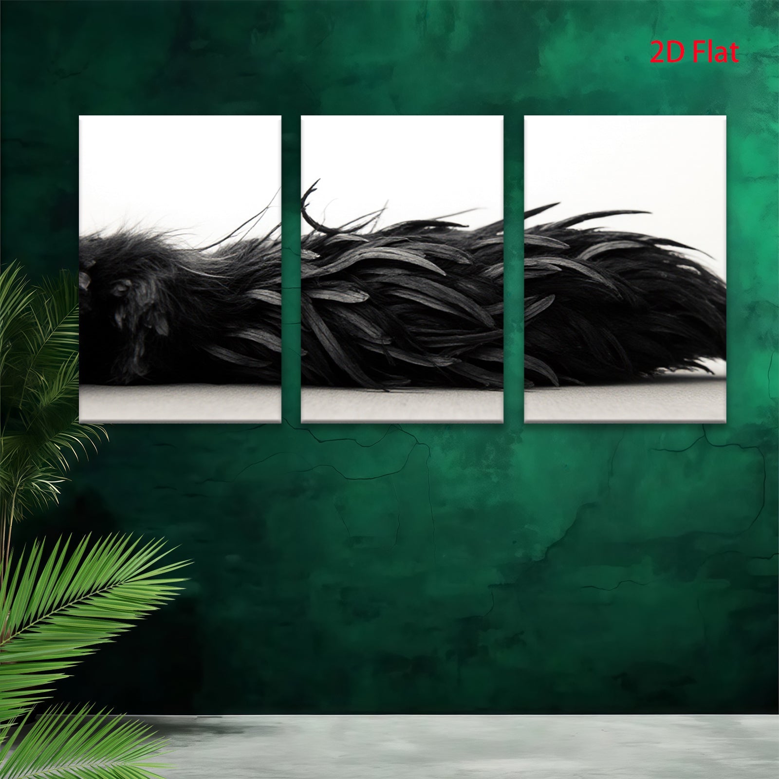 2D flat 1pc Dramatic Black Feather Texture Modern Wall Art Living Room Bedroom Decor Gallery Wrapped Canvas Prints Coastal Farmhouse Style Trending Now