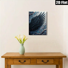 2D flat 1pc Dramatic Black Feather Wall Art Canvas Print for Living Room Bedroom Gallery Wrapped Modern Farmhouse Decor Botanical Art Home Office Accent Piece Ready to Hang