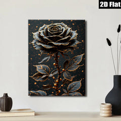 2D flat 1pc Dramatic Black Rose Floral Wall Art Decor Living Room Bedroom Modern Farmhouse Gallery Wrapped Canvas Prints Cozy Home Decor