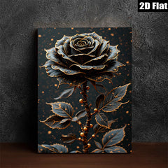 2D flat 1pc Dramatic Black Rose Floral Wall Art Decor Living Room Bedroom Modern Farmhouse Gallery Wrapped Canvas Prints Cozy Home Decor