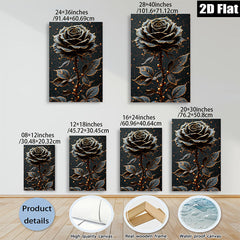 2D flat 1pc Dramatic Black Rose Floral Wall Art Decor Living Room Bedroom Modern Farmhouse Gallery Wrapped Canvas Prints Cozy Home Decor