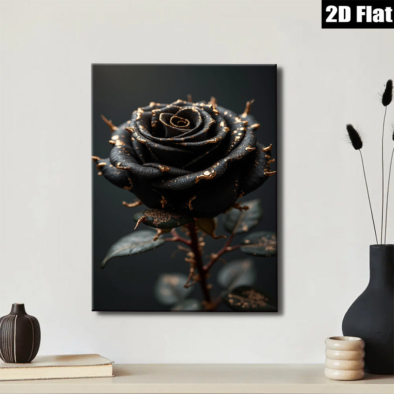 2D flat 1pc Dramatic Crimson Bloom Floral Wall Art for Living Room Bedroom Home Decor Gallery Wrapped Canvas Prints Modern Farmhouse Style