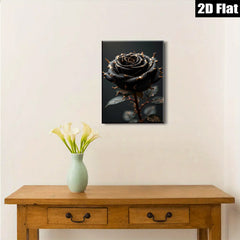 2D flat 1pc Dramatic Crimson Bloom Floral Wall Art for Living Room Bedroom Home Decor Gallery Wrapped Canvas Prints Modern Farmhouse Style