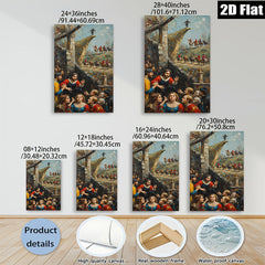 2D flat 1pc Dramatic Historical Scene with Figures & Horses Religious Wall Art for Living Room Bedroom Gallery Wrapped Canvas Print Home Decor