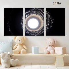 2D flat 1pc Dramatic Light Tunnel Abstract Wall Art for Living Room Bedroom Modern Farmhouse Decor Gallery Wrapped Canvas Prints Trending Now Coastal Aesthetic