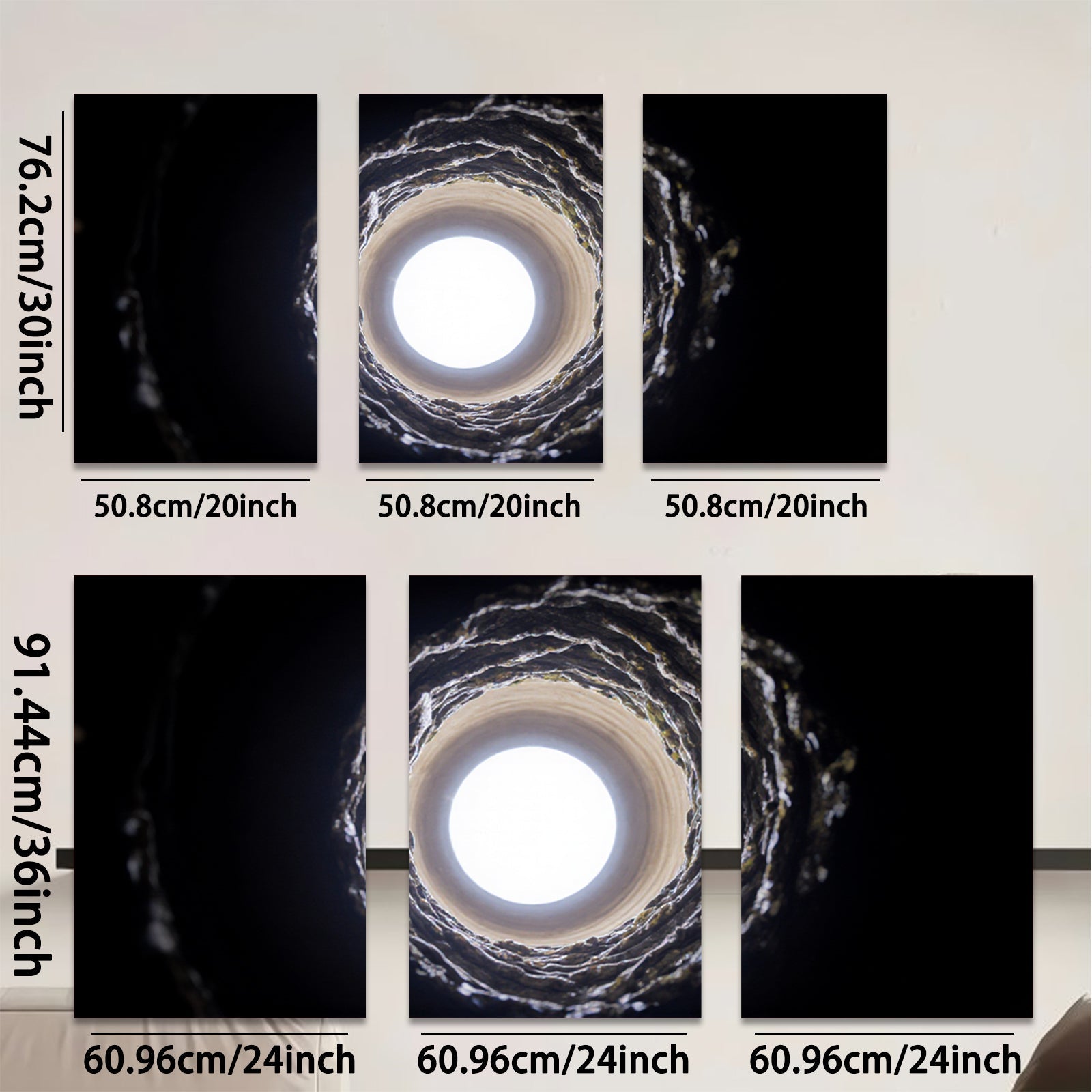 2D flat 1pc Dramatic Light Tunnel Abstract Wall Art for Living Room Bedroom Modern Farmhouse Decor Gallery Wrapped Canvas Prints Trending Now Coastal Aesthetic