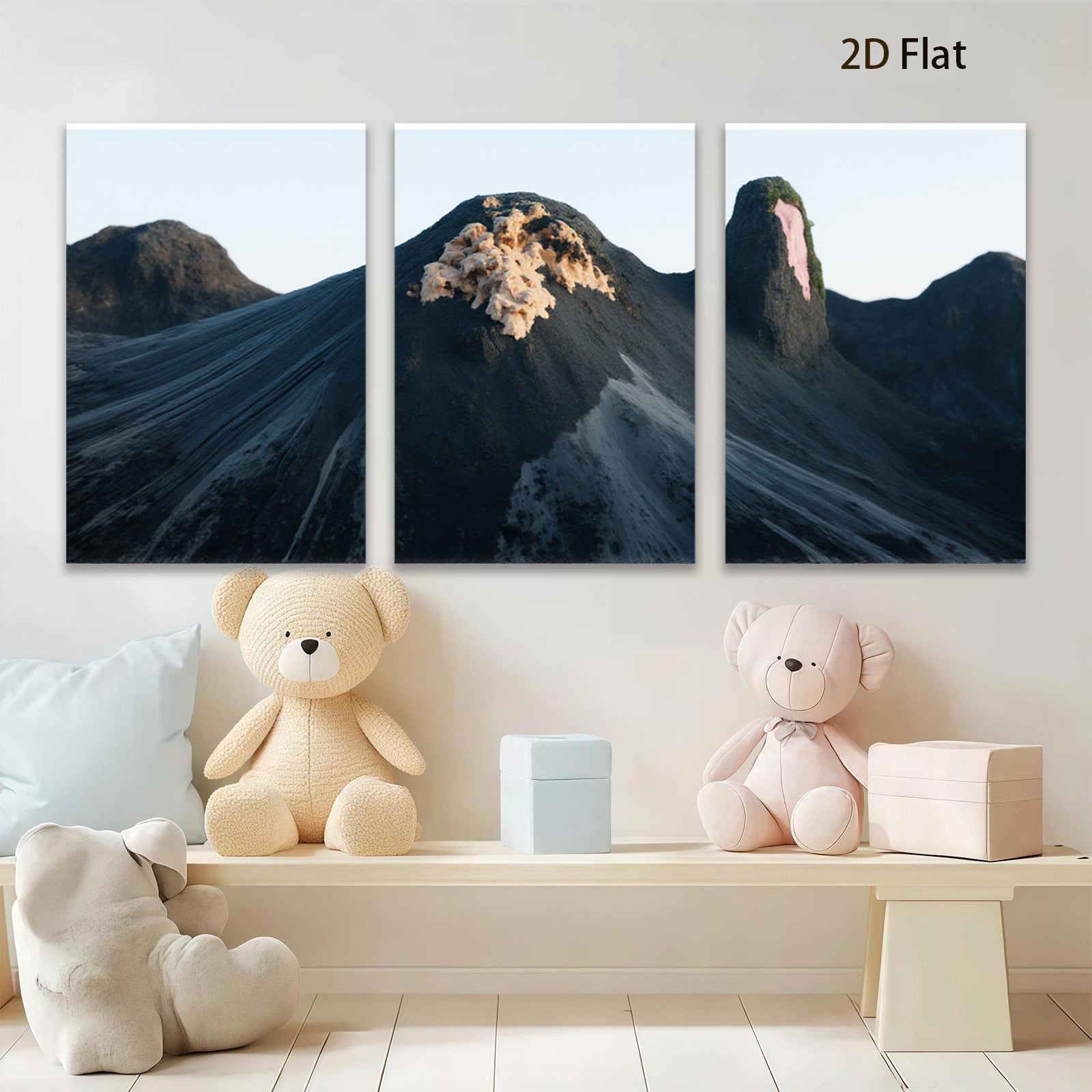 2D flat 1pc Dramatic Mountainscape Abstract Wall Art Living Room Bedroom Decor Gallery Wrapped Canvas Prints Modern Farmhouse Style Coastal Home D��cor Trending Now