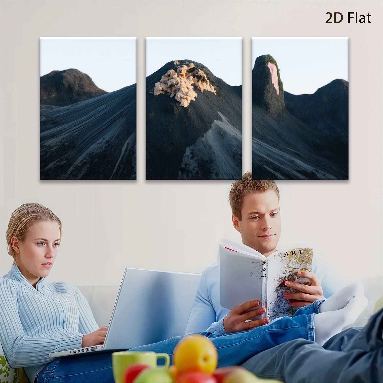 2D flat 1pc Dramatic Mountainscape Abstract Wall Art Living Room Bedroom Decor Gallery Wrapped Canvas Prints Modern Farmhouse Style Coastal Home D��cor Trending Now