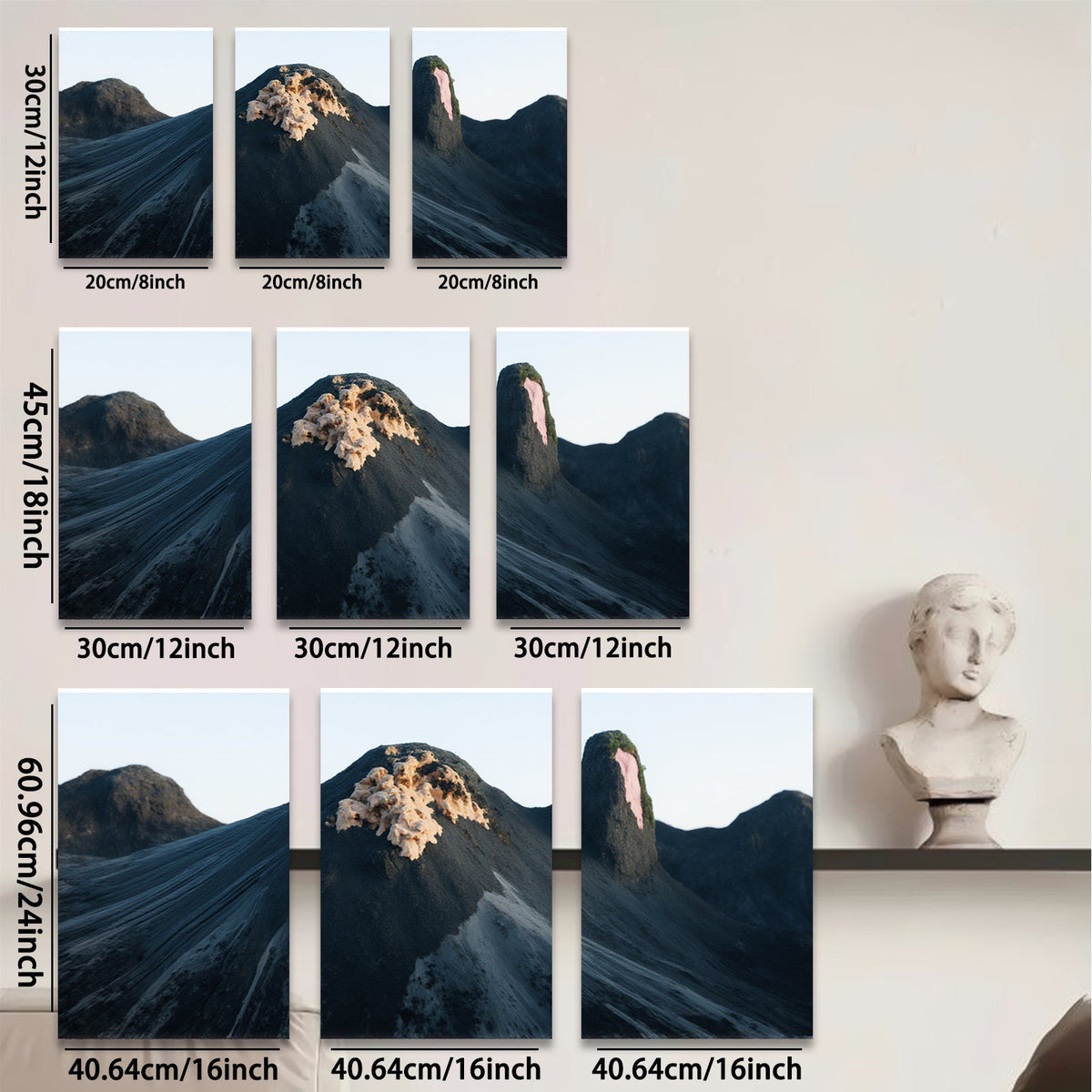 2D flat 1pc Dramatic Mountainscape Abstract Wall Art Living Room Bedroom Decor Gallery Wrapped Canvas Prints Modern Farmhouse Style Coastal Home D��cor Trending Now